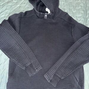 adidas Dark Gray Waffle-Knit Hooded Pullover
